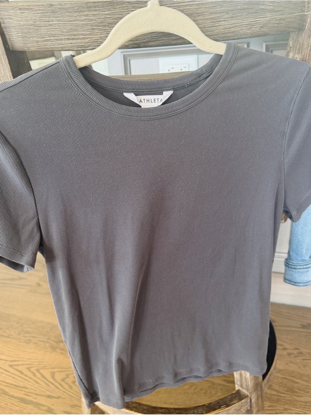 Athleta Women’s Short Sleeve Ribbed Tee - Charcoal